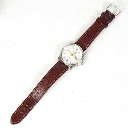 3 - TISSOT - a stainless steel automatic wristwatch, ref. A660/760, white dial with gilt rounded baton h... 