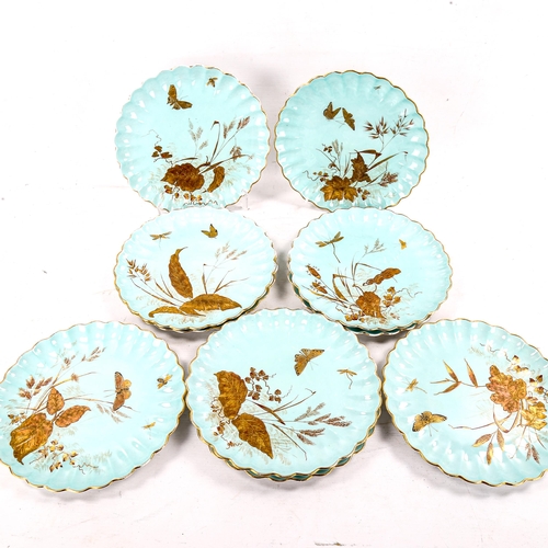 A set of 10 Spode china plates, 1884, hand gilded an... Barnebys