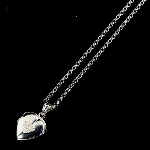 A modern 9ct white gold cubic zirconia 
