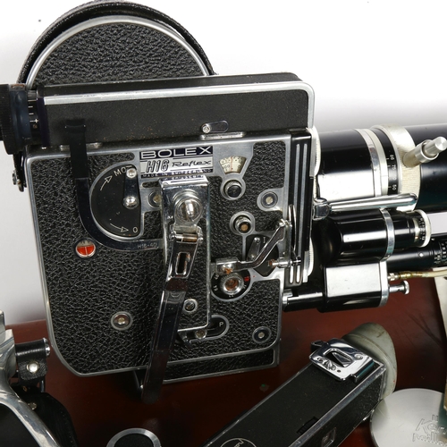 111 - A Paillard Bolex H16 reflex 16mm camera, serial no. 210544, with Vario-Switar 1:2,5 F=18:86mm EE len... 