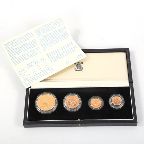 100 - Royal Mint gold proof four coin sovereign collection, 500th Anniversary of the First Gold Sovereign ... 