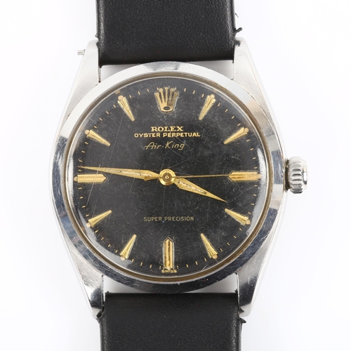 2 - ROLEX - a Vintage stainless steel Air-King Oyster Perpetual Super Precision automatic wristwatch, re... 