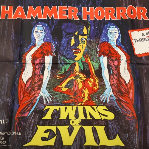 1004 - Twins of Evil (1971) British Quad film poster, Hammer Horror starring Peter Cushing, 30 x 40