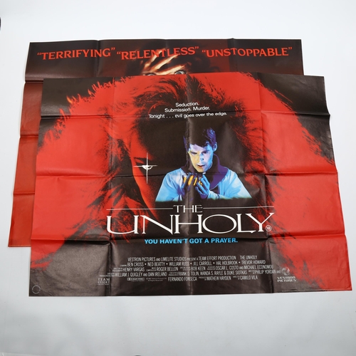 1011 - 2 British Quad horror film posters, Phantasm II starring Sigourney Weaver and The Unholy, 30 x 40