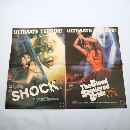 1013 - British Quad film poster double bill, Shock / The Blood Spattered Bride, 30 x 40