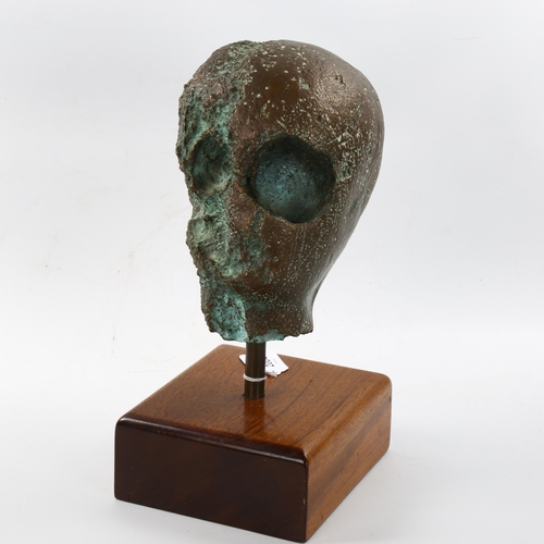 2004 - Eduard Louis Ladan (1918 - 1992), bronze abstract head sculpture, signed and numbered 2/5, woodblock... 