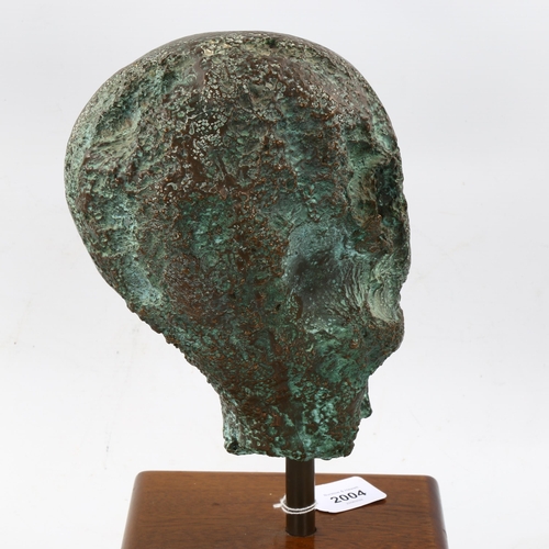 2004 - Eduard Louis Ladan (1918 - 1992), bronze abstract head sculpture, signed and numbered 2/5, woodblock... 