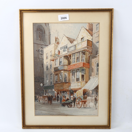 2006 - **WITHDRAWN** Ernest George, watercolour, Fleet Street, signed and dated 1886, 34cm x 24cm, framed