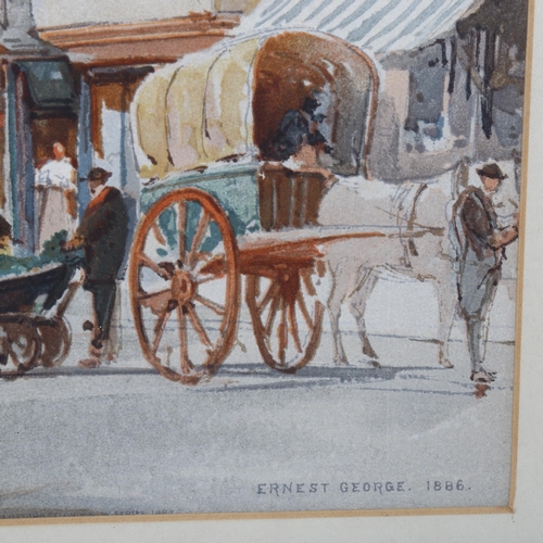 2006 - **WITHDRAWN** Ernest George, watercolour, Fleet Street, signed and dated 1886, 34cm x 24cm, framed