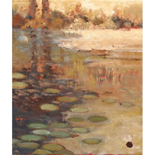 2010 - H E Kuckein (1930 - 2015), oil on canvas, the pond at Deadpine, inscribed verso, 35cm x 30cm, unfram... 