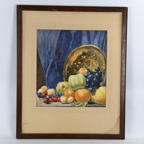 2029 - Margaret Rayley, watercolour, still life, signed, 34cm x 30cm, framed