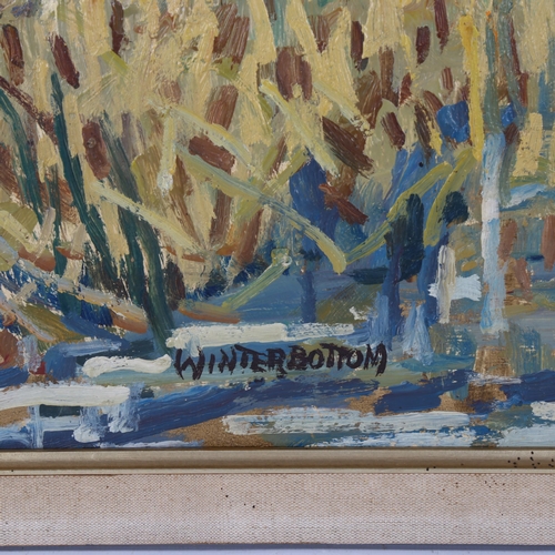 2030 - Winterbottom, oil on board, woodland scene, signed, 44cm x 57cm, framed