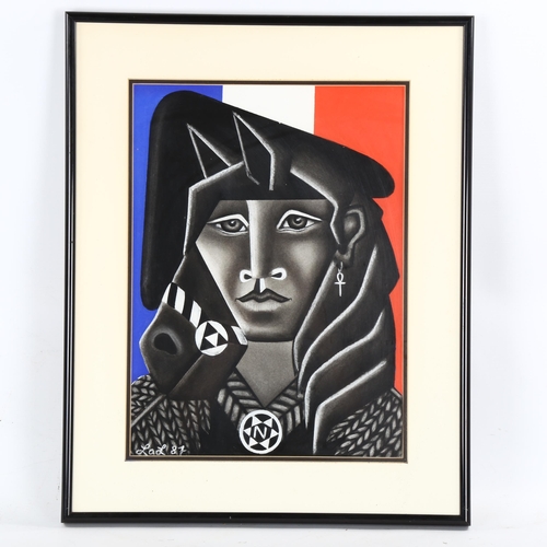 2035 - Lorie-ann Latremouille (Canadian), chalk pastel and charcoal on paper, Napoleon, 1987, signed with m... 
