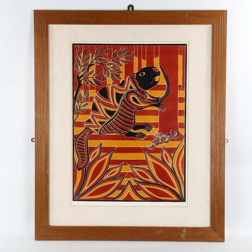2038 - 2 colour screenprints, abstract compositions, both indistinctly signed, framed (2)