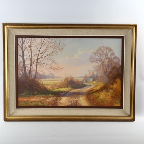 2049 - Christopher Osborne, oil on canvas, near Cowbeech Sussex, signed, 40cm x 60cm, framed