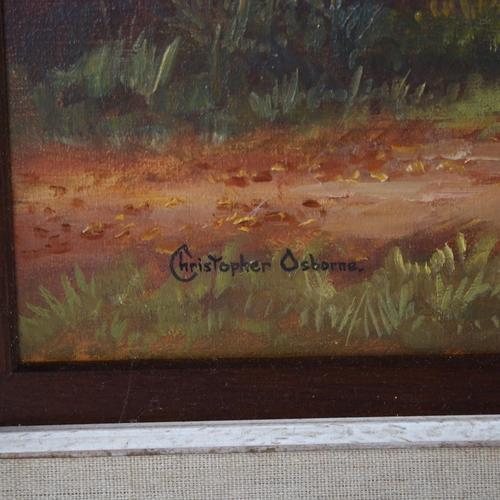 2049 - Christopher Osborne, oil on canvas, near Cowbeech Sussex, signed, 40cm x 60cm, framed