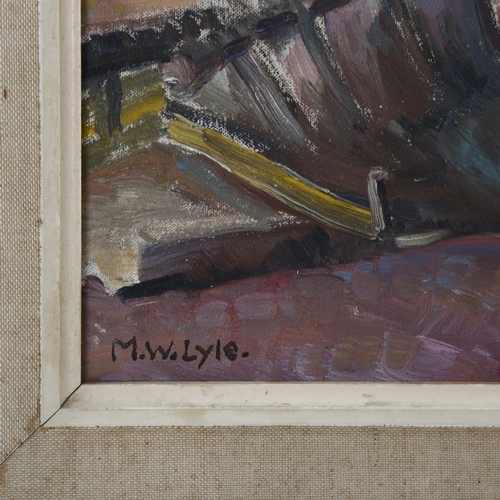2050 - Muriel W Lyle, oil on canvas, marshes Rye, signed, 40cm x 50cm, framedq