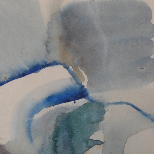 2057 - Nyberg, mid-20th century watercolour abstract, signed and dated '54, 36cm x 26cm, framed