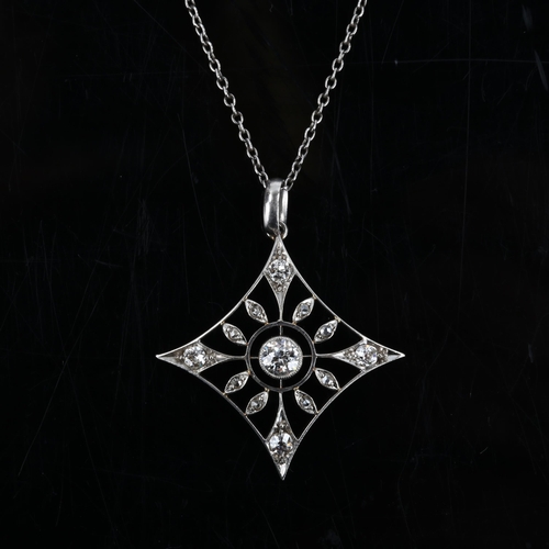 50 - CHARITY LOT (SOLD ON BEHALF OF ST MICHAEL'S HOSPICE) - a Belle Epoque diamond pendant necklace, circ... 