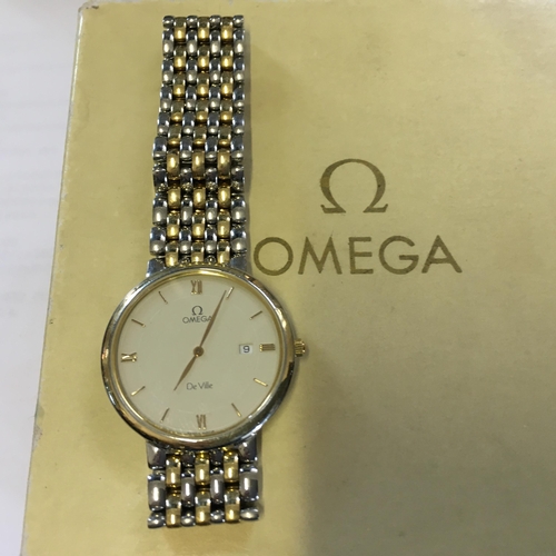 118 - Omega 18 carat GOLD and steel Gents watch model Omega De Ville, working order 32mm dial with associa... 