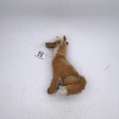 52 - Steiff Animal with original label and ear pin, seated Fox 6