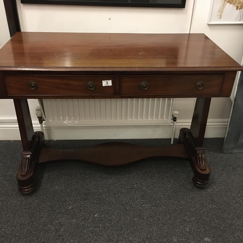 3 - Mahogany Victorian sofa table with 2 drawers to the front, William 1V c1850's 4' long and 20