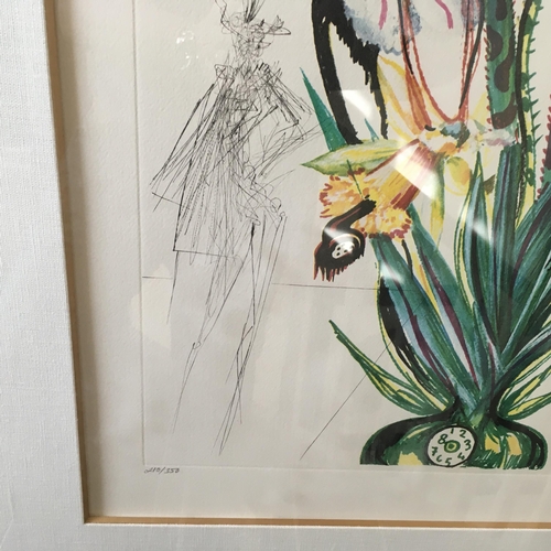 60 - Salvador Dali a signed limited edition print No:210 of 350, titled Florals Anemone plus forks, suppl... 