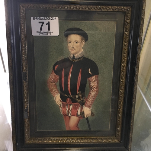 71 - Framed and Glazed print of a 17c Soldier 4