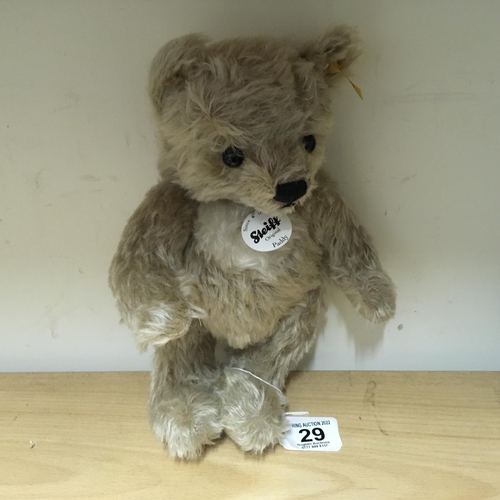 29 - Steiff Teddy Bear ear pin and original label, Paddy