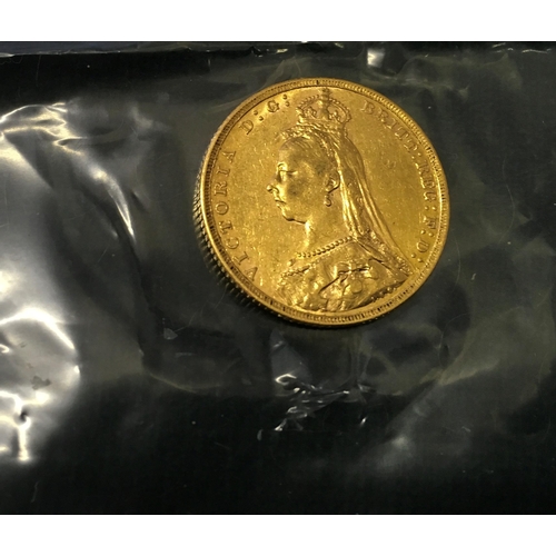 103 - GOLD Queen Victoria Jubilee head GOLD Full Sovereign, Portrait designed by Joseph Edgar Boehm, Queen... 