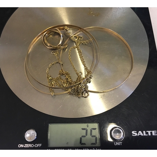 123 - Scrap 9 ct gold 25 grams