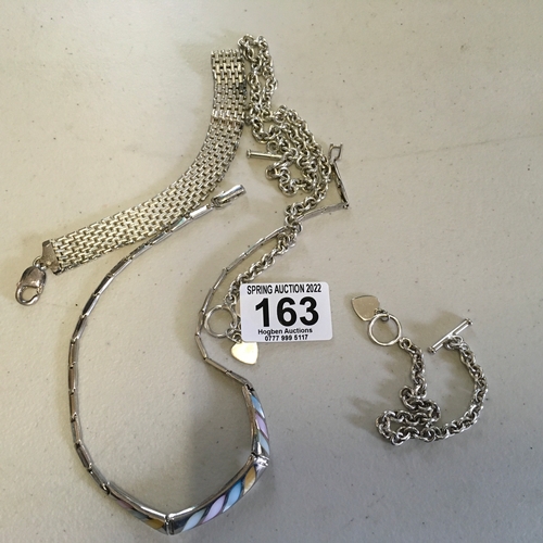 163 - 4 x silver items of modern jewellery 107 grams