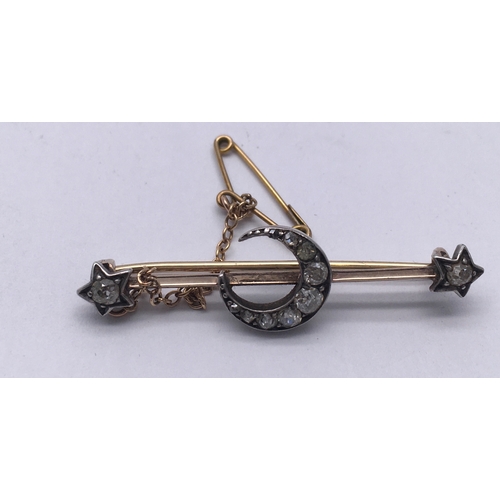 146 - Edwardian period Diamond set Horseshoe brooch, the Horseshoe set with small diamonds flanked by 2 di... 