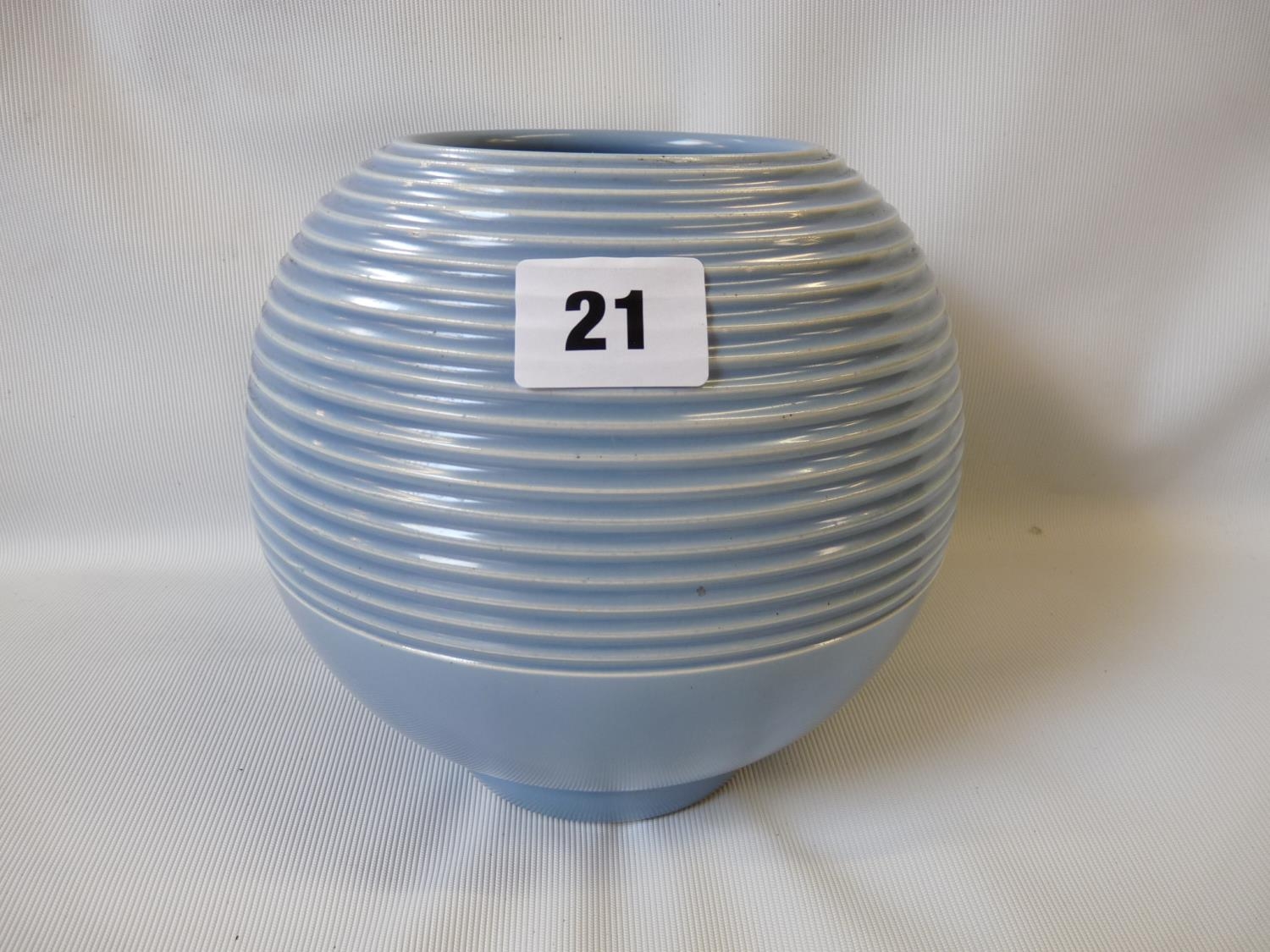 1930s Art Deco Carltonware Spherical Vase With Ribbed Decoration