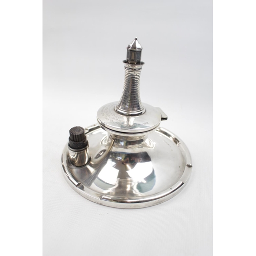 162 - Large unusual Capstan Inkwell of Lighthouse design with mounted Heavy Cable to base, commemorating t... 