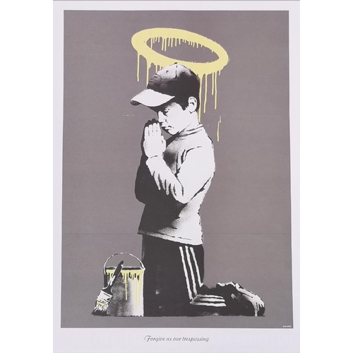 284 - Banksy; 'Forgive us our Trespassing' unframed Lithograph. 60 x 39cm