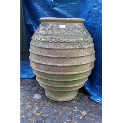 1 - Terracotta Garden Urn of Grecian design