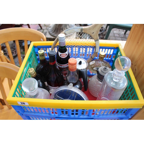 28 - Box of assorted Alcohol and glassware