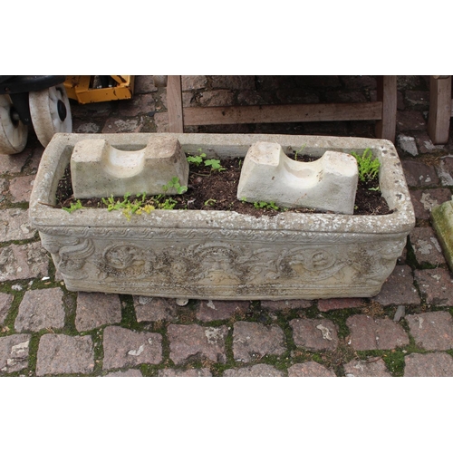 39B - Rectangular Figural and Foliate garden trough with feet