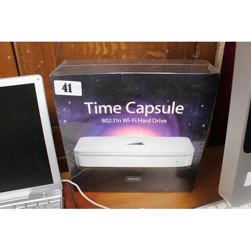 41 - Boxed unopened Time Capsule 802.11n WIFI Hard Drive 500GB