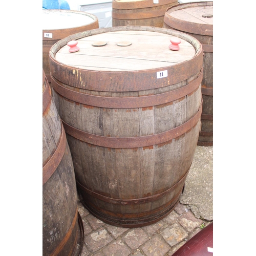 11 - Large Wooden Metal Bound Whisky Barrel