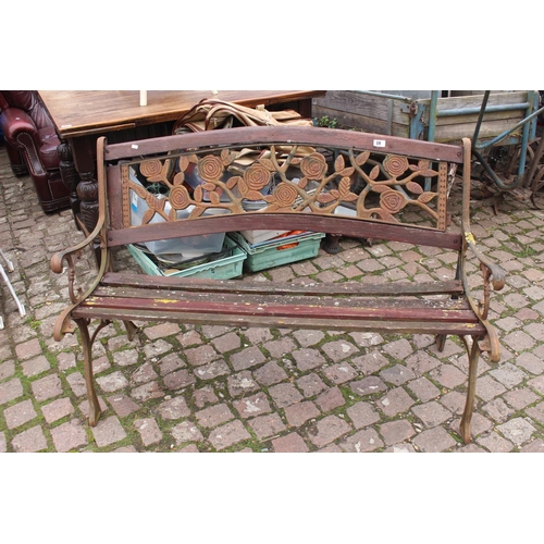 18 - Cast Iron and wooden slatted bench