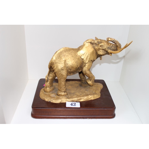 42 - The Golden Elephant by Anthony J. Jones Bronze gilded figure