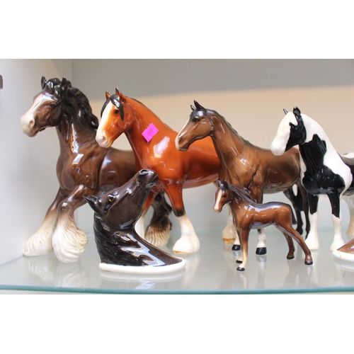 45 - Collection of Beswick and other Ceramics horse figures (9)