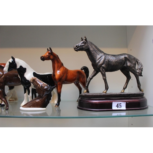 45 - Collection of Beswick and other Ceramics horse figures (9)