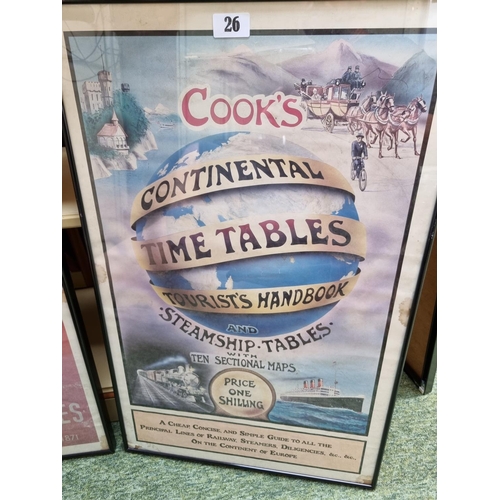26 - Advertising; Vintage Thomas Cook & Son of London 'Cooks Continental Time Tables Tourist Handbook and... 