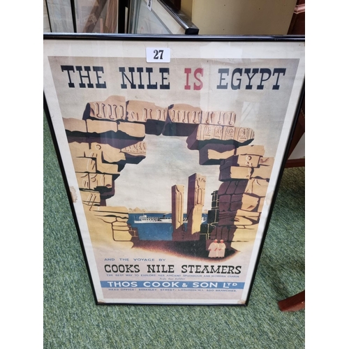 27 - Advertising; Vintage Thomas Cook & Son of London 'The Nile is Egypt' Poster 45 x 71cm