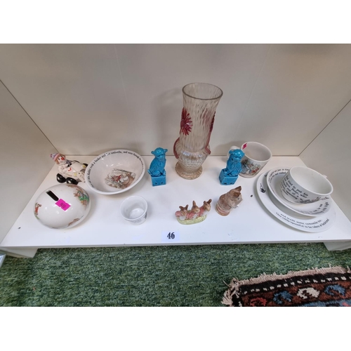 46 - Collection of assorted Ceramics inc. Wedgwood Peter Rabbit, Royal Albert etc