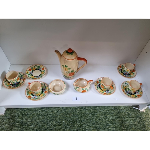 7 - Grays Pottery Floral decorated Coffee set for 5