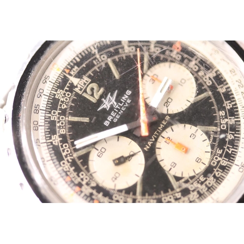 VINTAGE BREITLING NAVITIMER CHRONOTIMER REFERENCE 0816 CIRCA 1967, two tone  black and white dial, tr